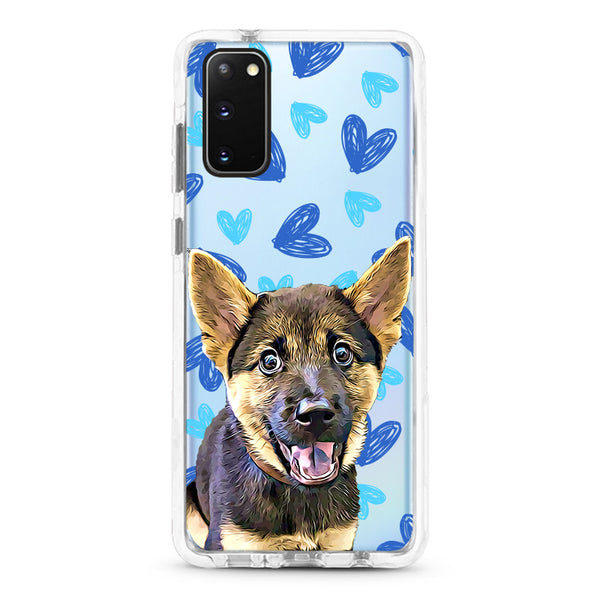 Samsung Ultra-Aseismic Case - Hand Drawing Blue Heart