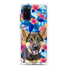 Samsung Ultra-Aseismic Case -  Blue Tropical With Flowers