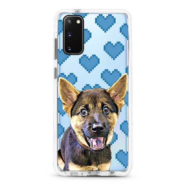 Samsung Ultra-Aseismic Case - Blue Pixel Hearts