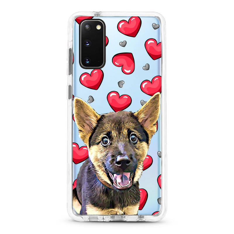 Samsung Ultra-Aseismic Case - Red and Gray Hearts