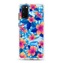 Samsung Ultra-Aseismic Case -  Blue Tropical With Flowers