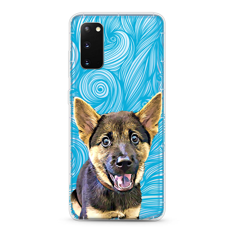 Samsung Aseismic Case - Blue Waves with Hand Painting